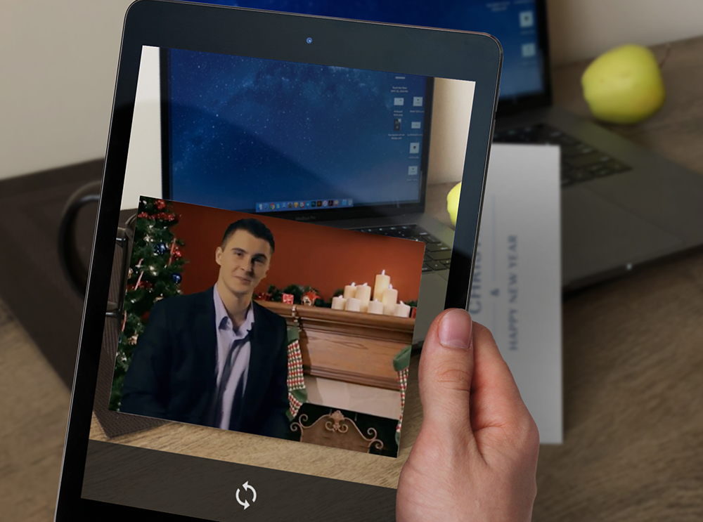 AR postcard for Marevo's clients and partners